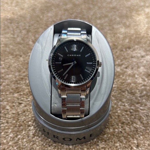 Other - Chrome Black and Silver Watch